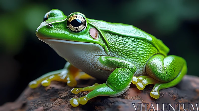 Green Tree Frog Portrait AI Image