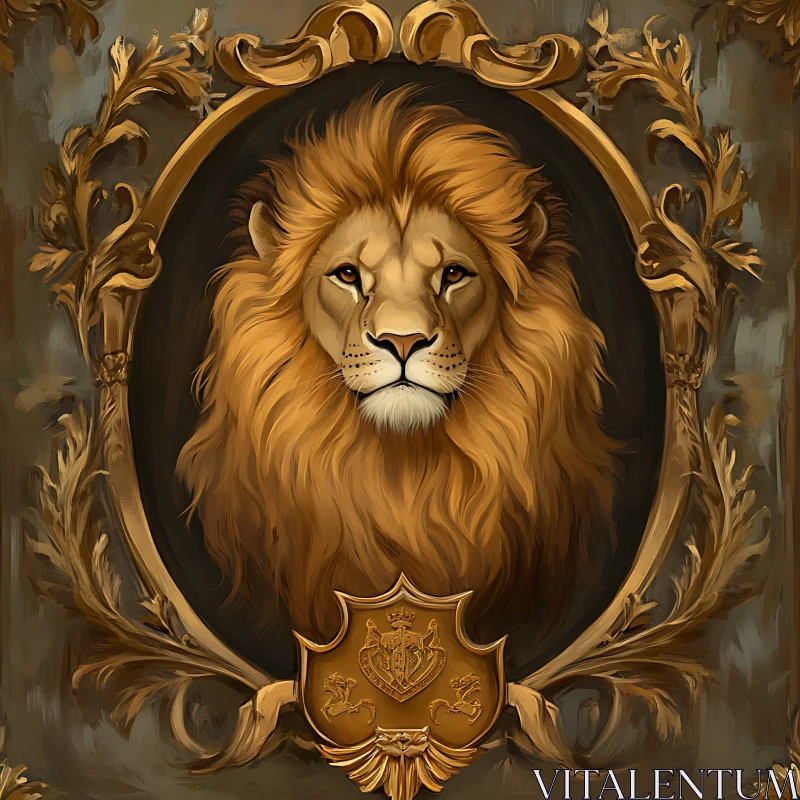 AI ART Framed Lion Artwork