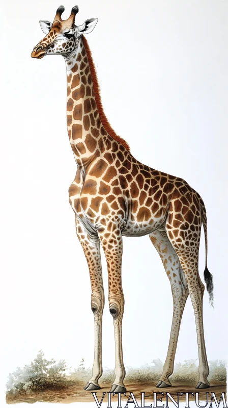 Elegant Giraffe Artwork AI Image