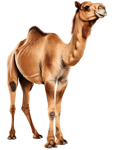 POD Design Camel Adapted for Desert Life on Transparent Background