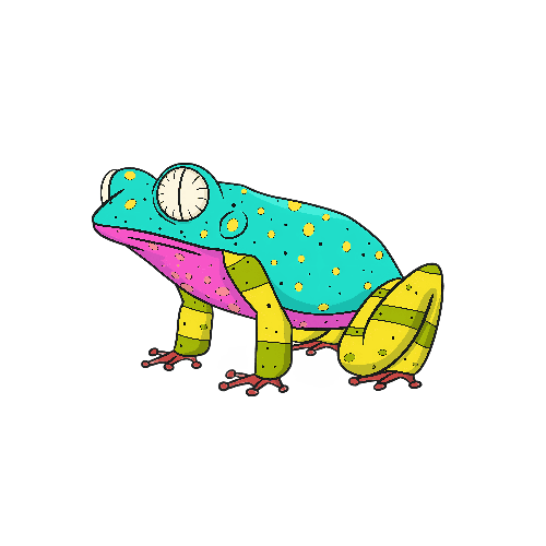 Colorful Cartoon Frog T-Shirt Design