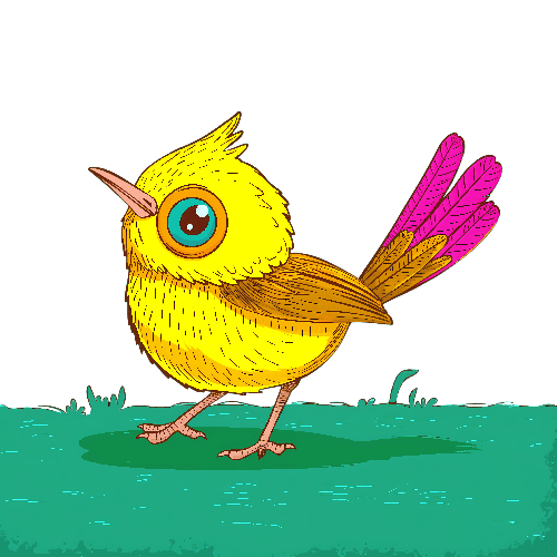 Cute Cartoon Bird Vector Illustration on Transparent Background