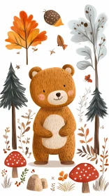 Whimsical Autumn Bear