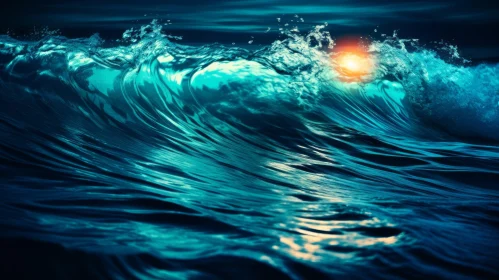 Ocean Wave Sunrise: Captivating Photorealistic Art