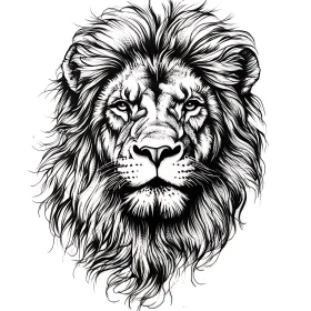 Monochrome Lion Portrait