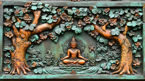 Meditative Buddha Relief Sculpture Art