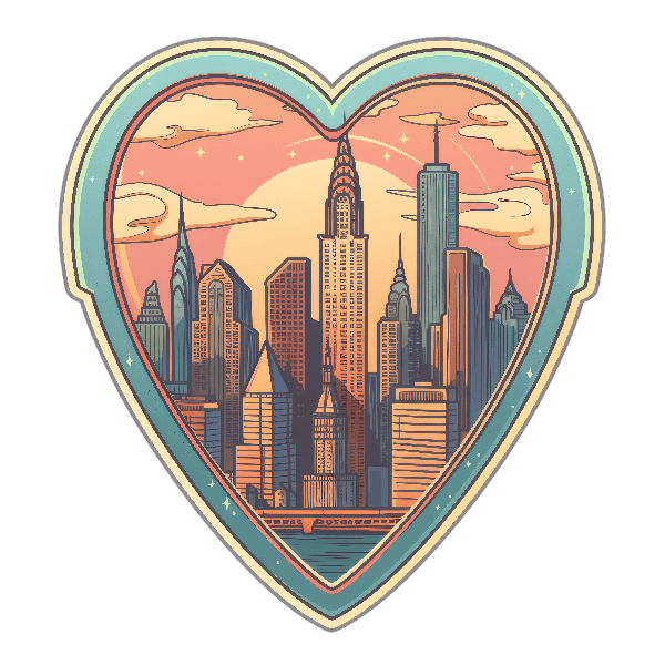 Urban Heart Skyline Design POD Design