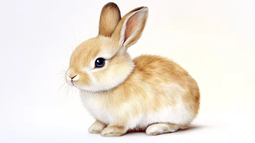 Adorable Cream-Colored Rabbit Portrait AI Image