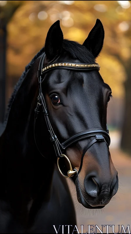 Equestrian Portrait in Autumn AI Image