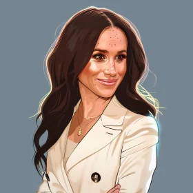 Meghan Markle Stylish Portrait Illustration