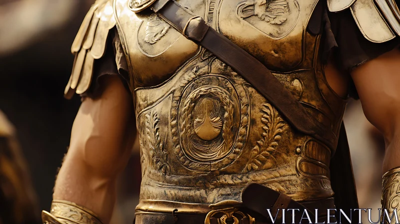 Intricate Gold Armor of Ancient Warrior AI Image