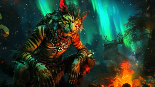 Fantasy Creature by Campfire