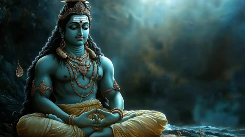 Divine Meditation: A Serene God's Portrait