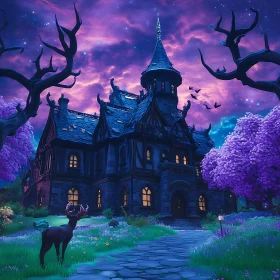 Fantasy Haunted House with Deer