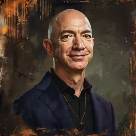 Intimate Portrait of Jeff Bezos with Abstract Background