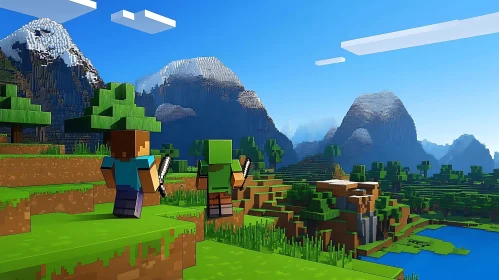 Blocky Minecraft Landscape