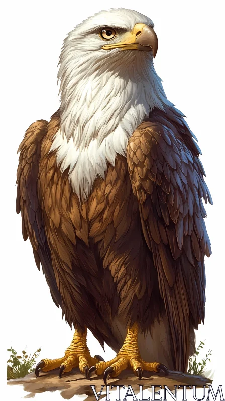 Noble Eagle Standing Tall AI Image