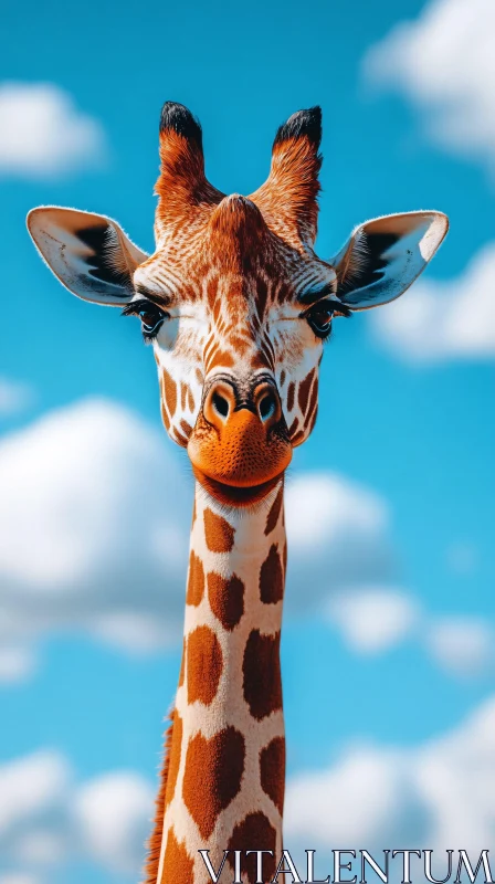 Giraffe Portrait AI Image