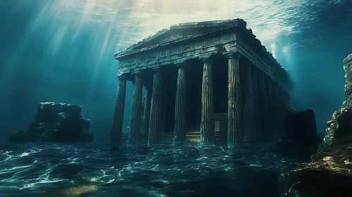 Submerged Temple: An Underwater Ancient Wonder