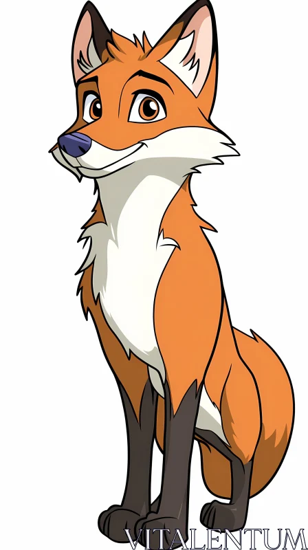 Animated Fox Illustration AI Image