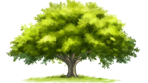 Lush Green Tree Isolated Art