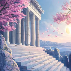 Ancient Temple in Spring Bloom