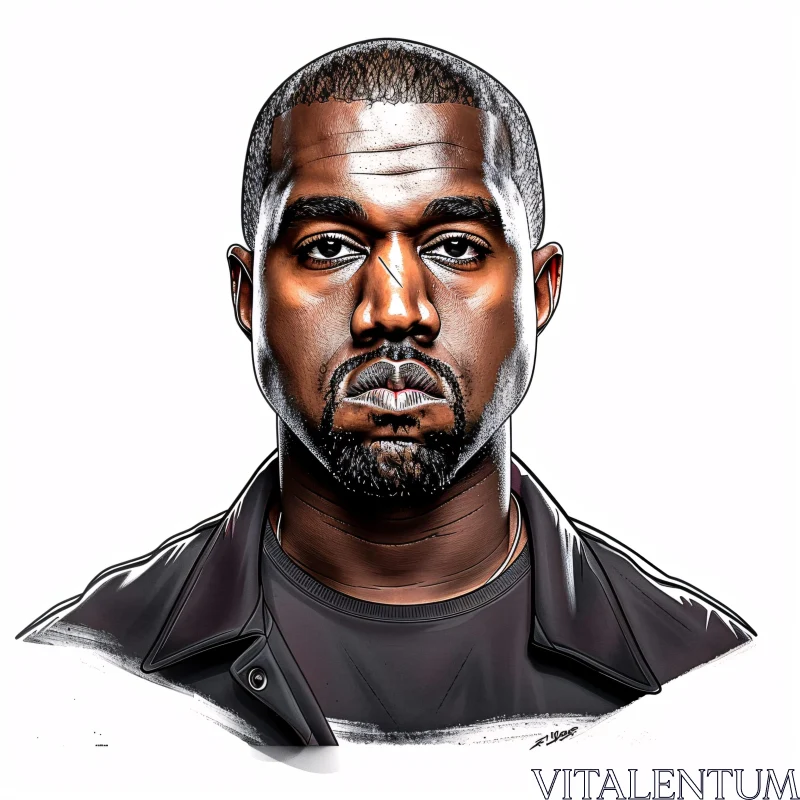 Detailed Art of Kanye West AI Image