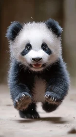 Cute Panda Cub in Motion