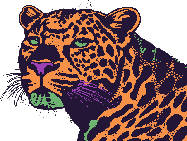 Vibrant Leopard T-Shirt Design POD Design