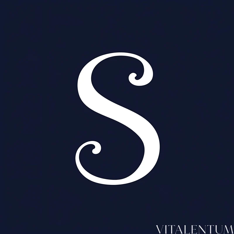 AI ART Stylish Letter S on Dark Blue