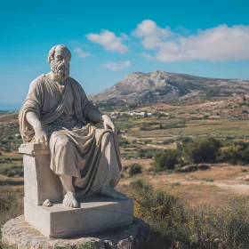 Marble Statue in a Classical Setting