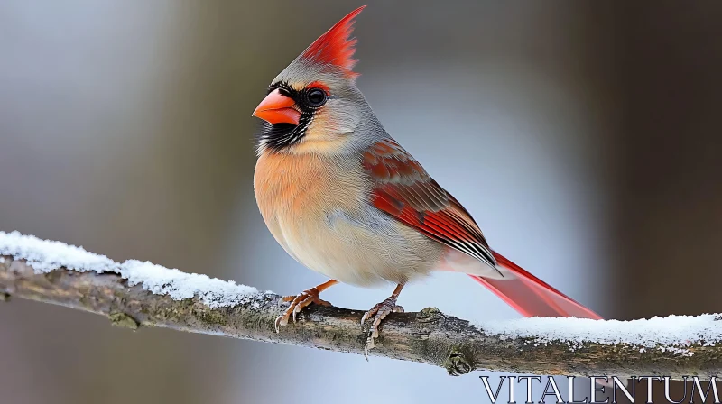 Winter Cardinal Portrait AI Image