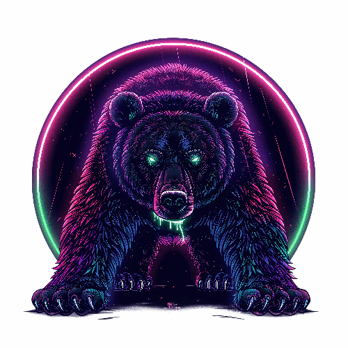 Illustration of Bear Under Starry Sky - Symbol of Strength POD Design