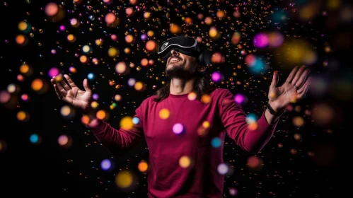 Virtual Reality Experience with Colorful Confetti-like Dots