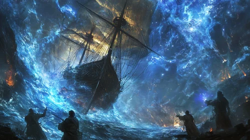 Tempestuous Sea and Ship Artwork