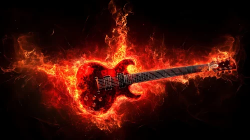 Flaming Electric Guitar Visual