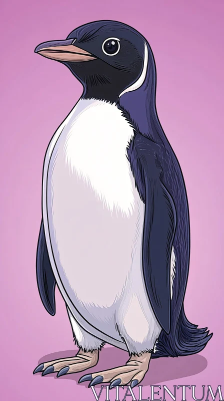 AI ART Artistic Penguin Drawing