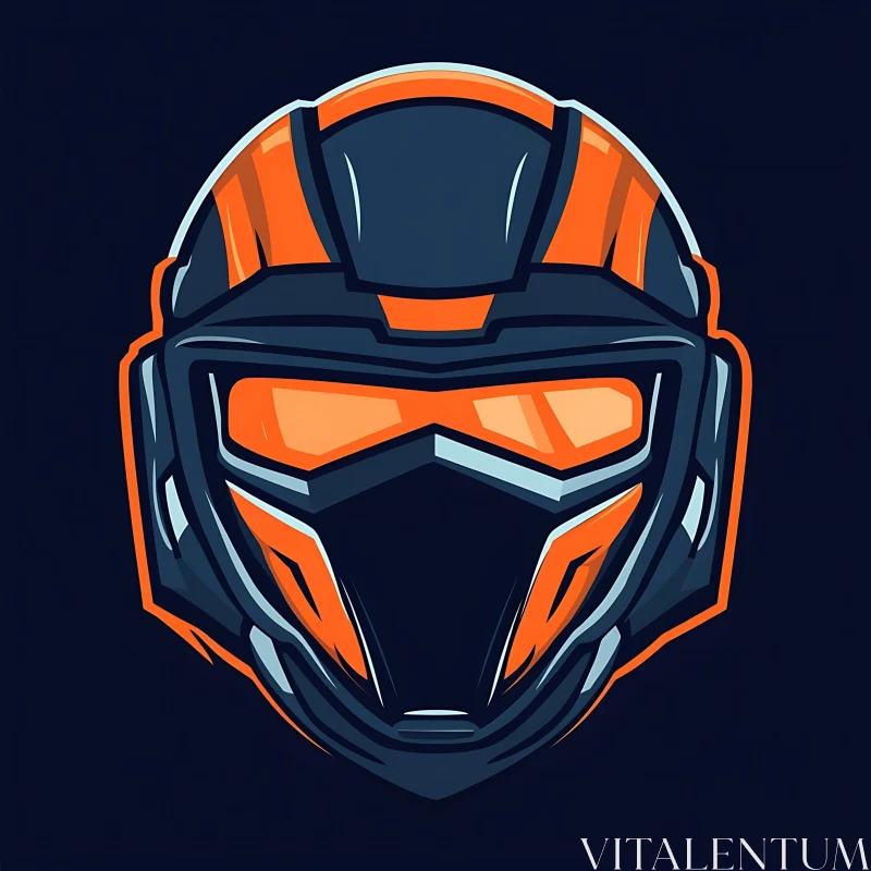 AI ART Modern Helmet Design with Orange Accents