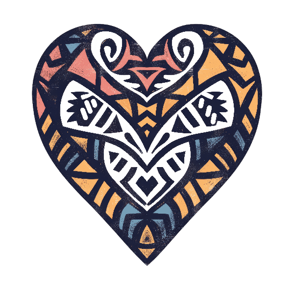 POD Design Abstract Geometric Heart Pattern