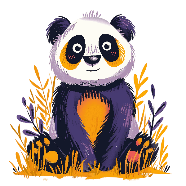 POD Design Cute Panda with Foliage