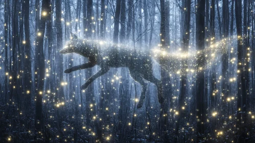 Mystical Fox in Twilight Forest