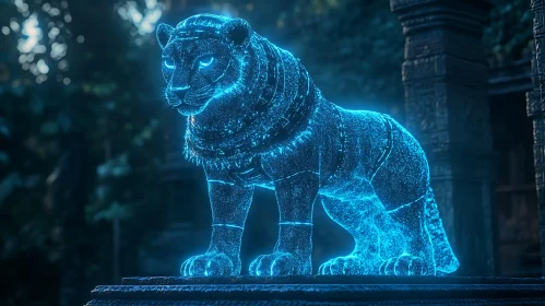 Glowing Lion Sculpture