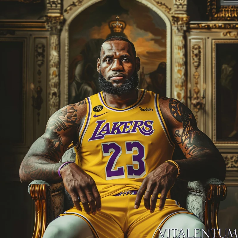 AI ART LeBron James in Opulent Background