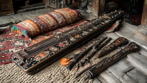 Old World Musical Instruments Still Life