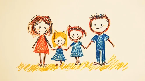 Childlike Family Drawing