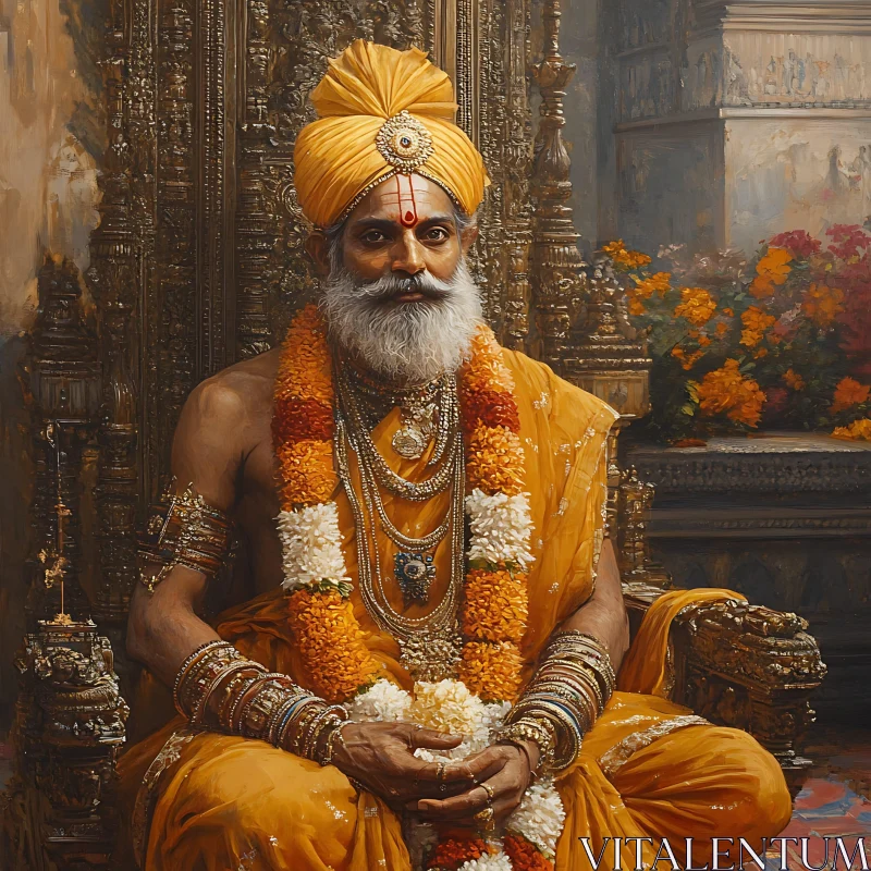 Regal Man in Traditional Attire AI Image