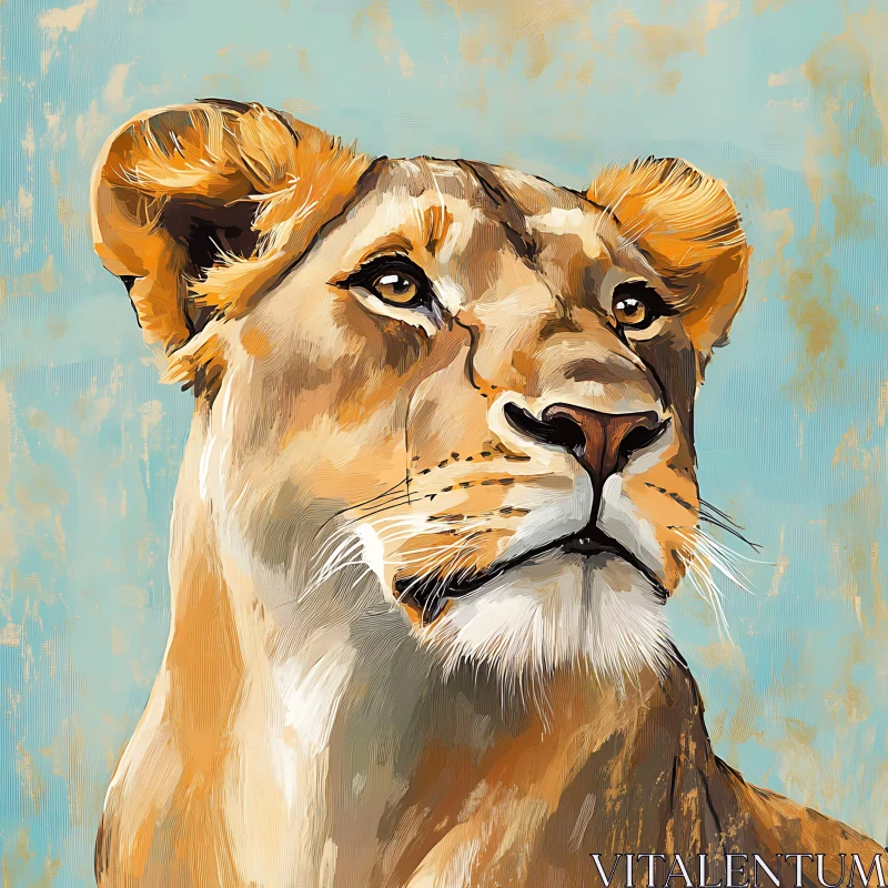 AI ART Female Lion Painting