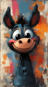 Playful Donkey Painting