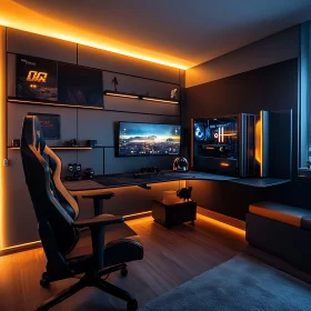 High-End Gaming Desk and PC Setup