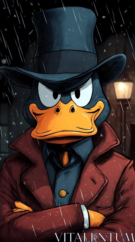 AI ART Detective Duck in Classic Style